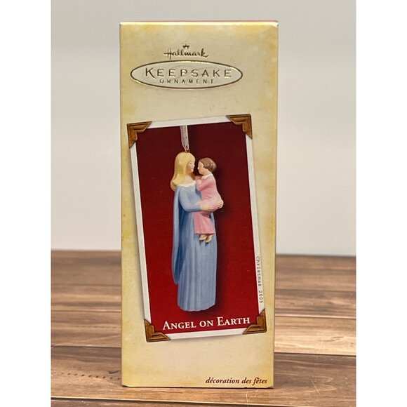 2005 HALLMARK KEEPSAKE ORNAMENT QXG4372 ANGEL ON EARTH MOTHER AND CHILD GLASS - Picture 2 of 11